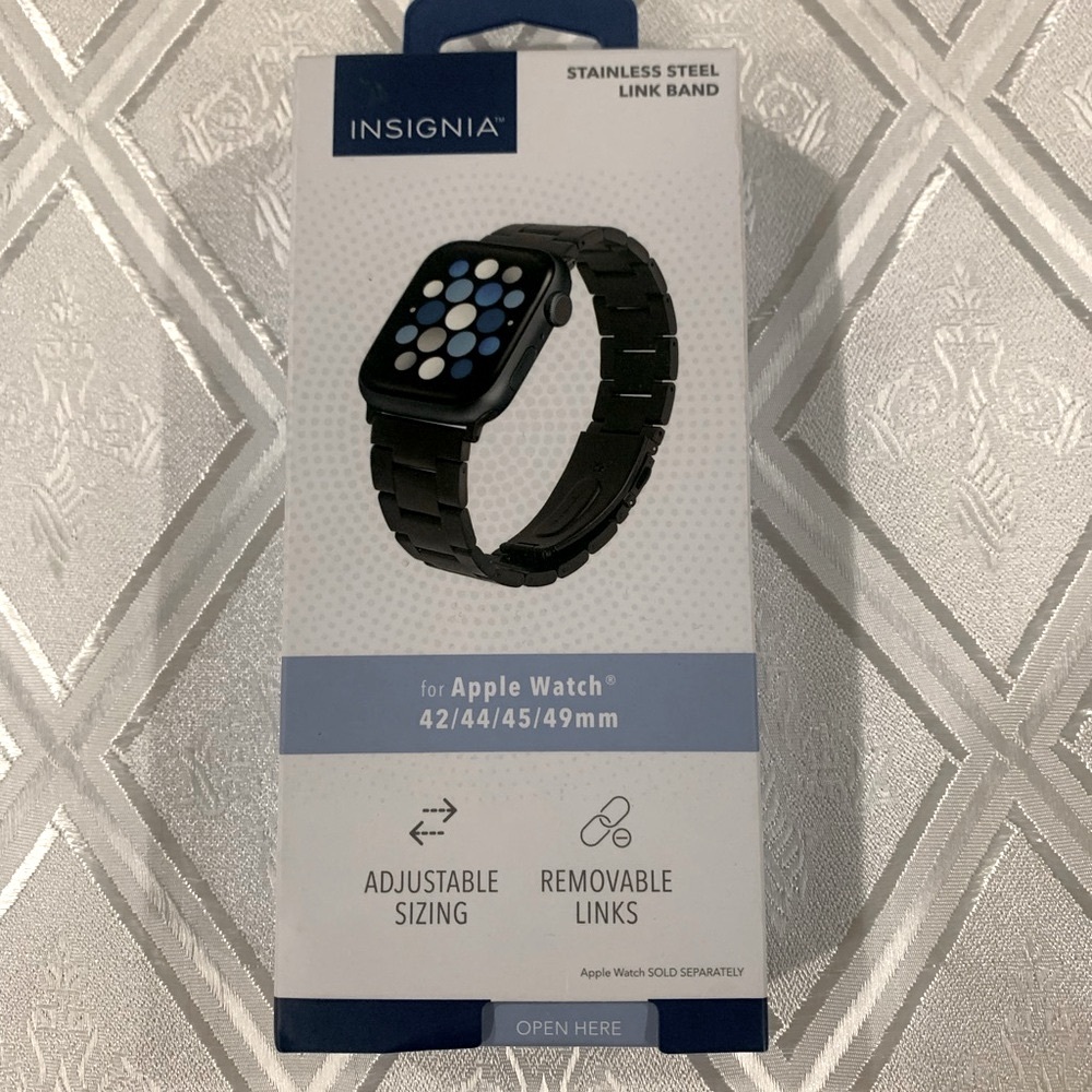 Insignia Stainless Steel Link Band for Apple Watch, NIB